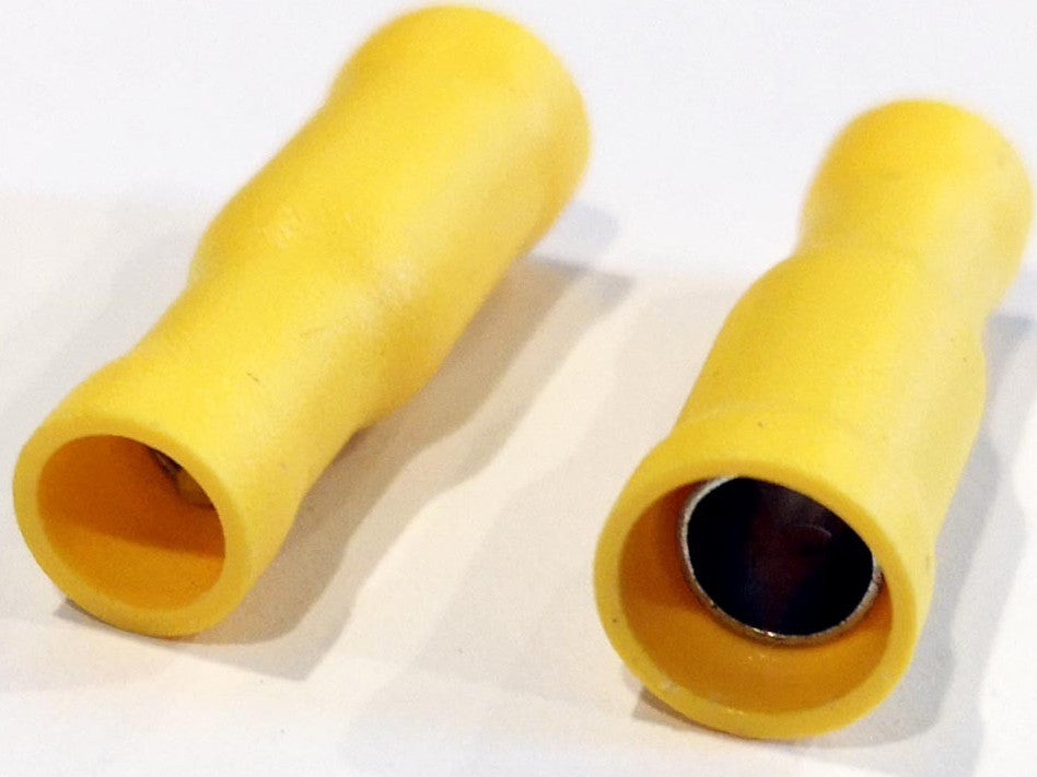 Tuf Pug Yellow Vinyl Bullet Terminals Female .195 10-12AWG