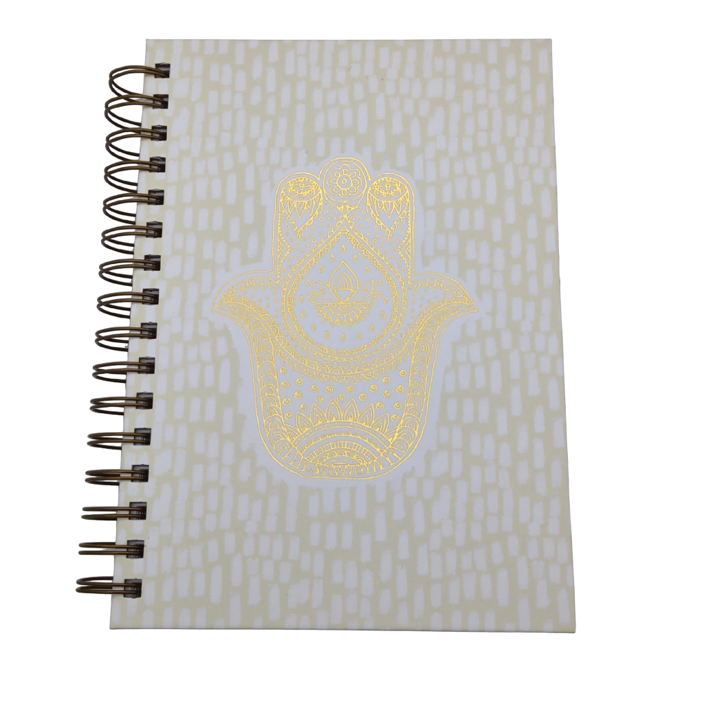 Hardcover Journal 6" x 8.5" 150 Pages Golden Hamsa Molly