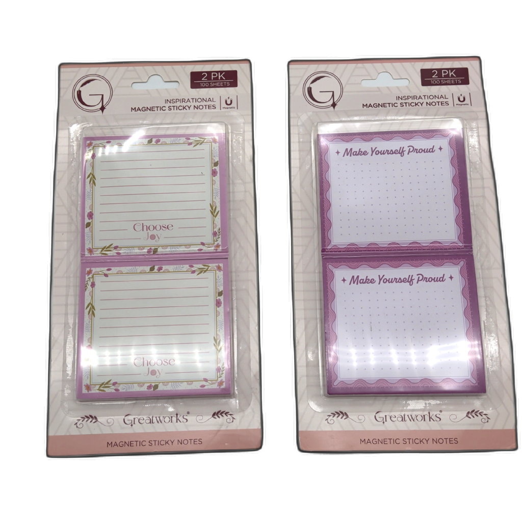 Inspirational magnetic sticky notes 2-pack with 100 sheets