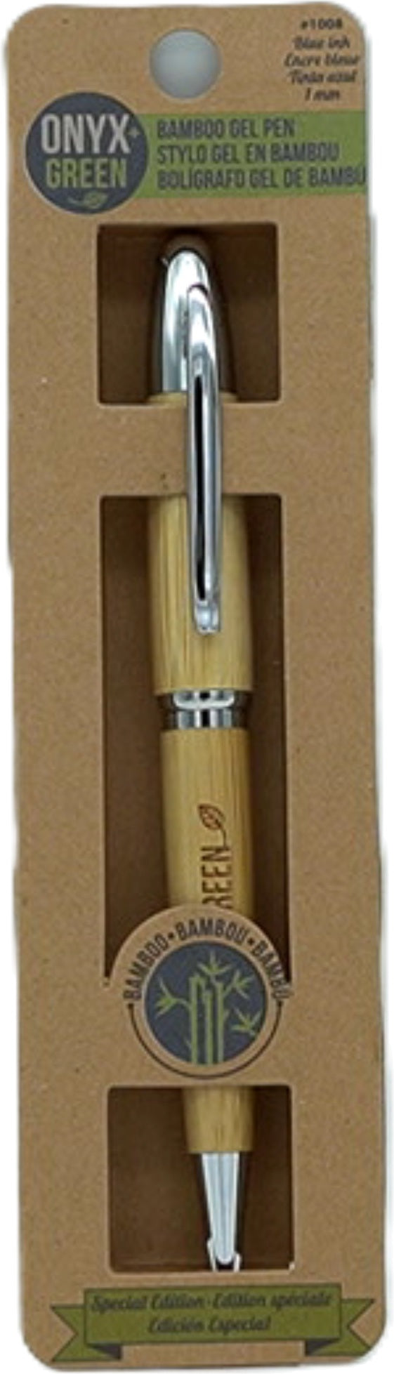 Bamboo Gel Pen Blue Ink Onyx Green