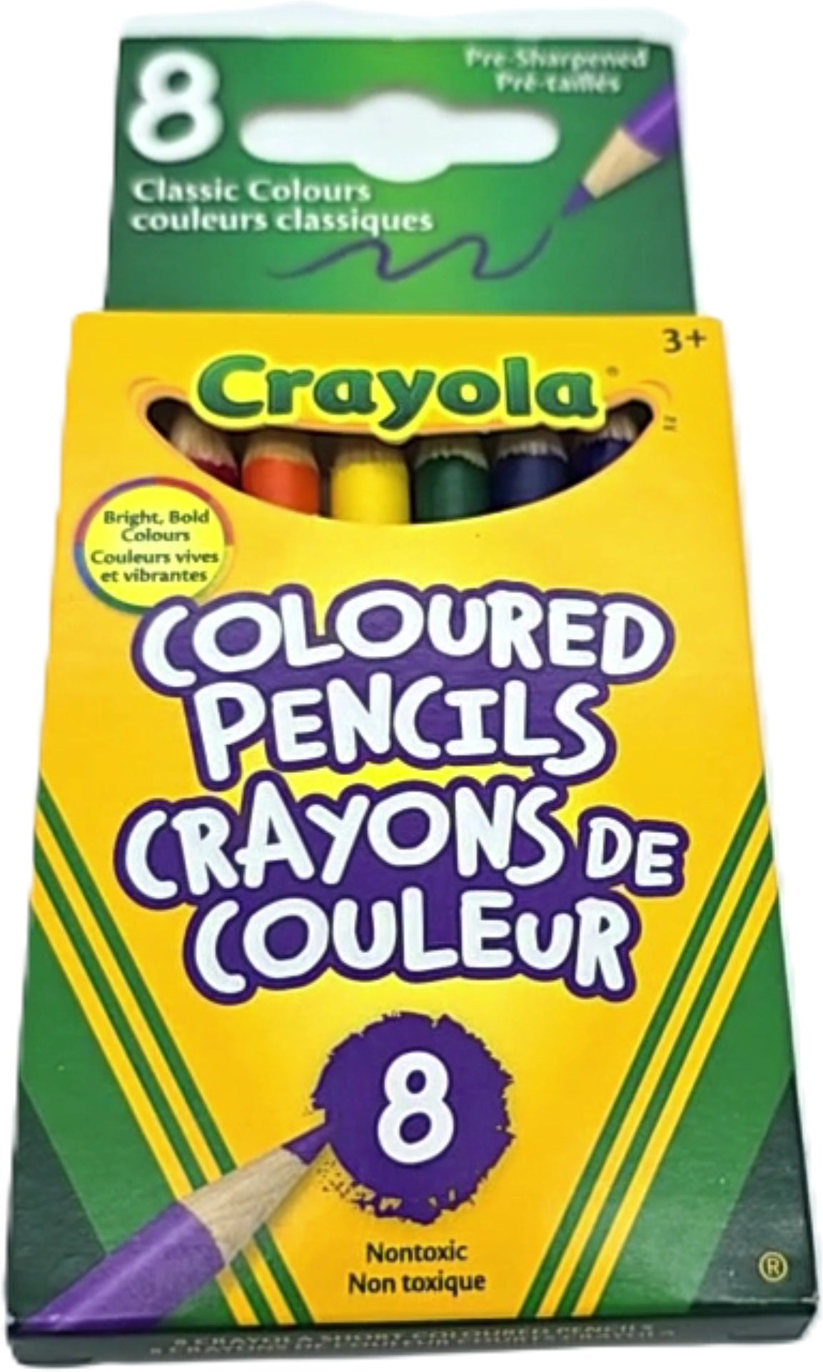 Crayola Cut Short Coloured Pencils 8pk Classic Colours