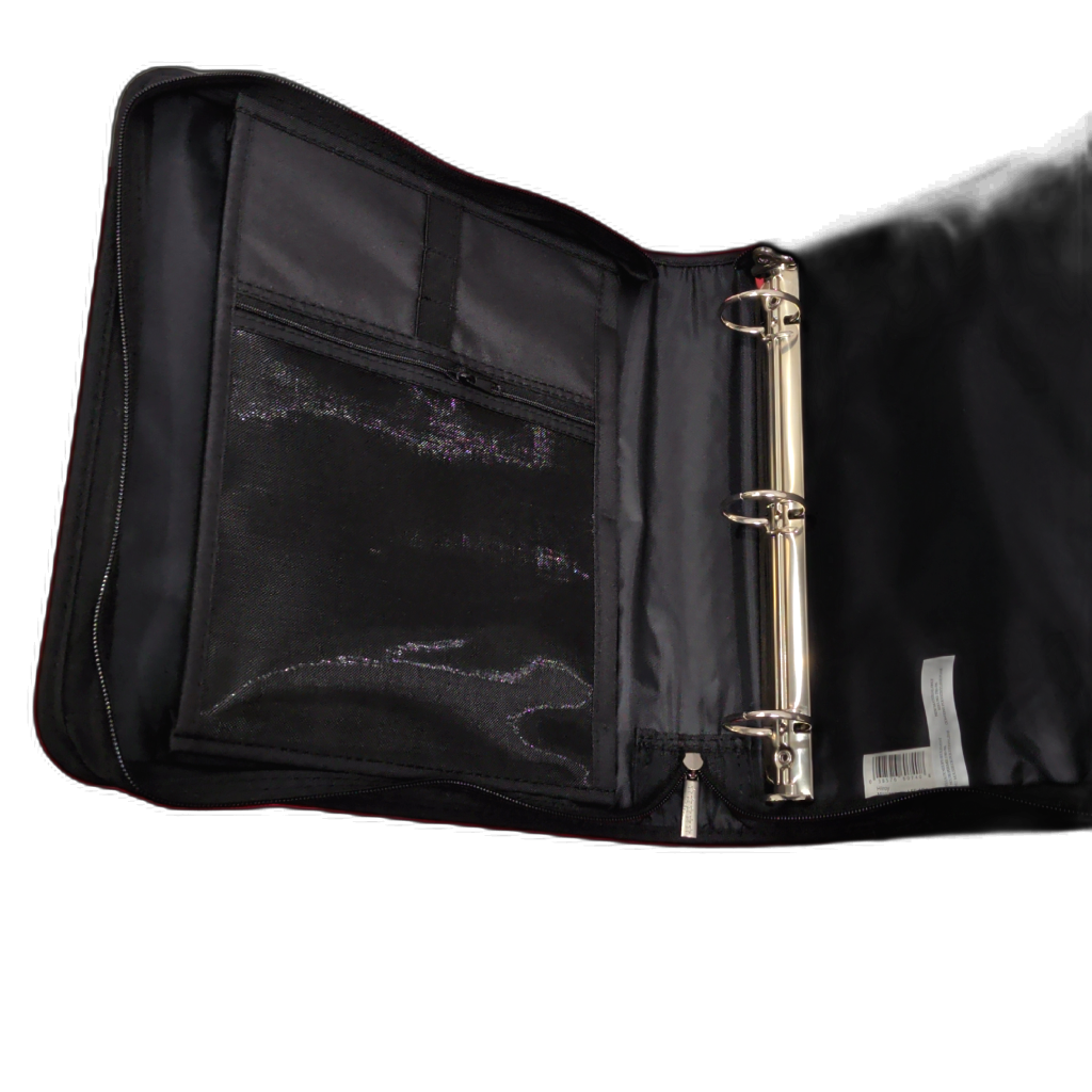 Five Star 1.5 Inch Zipper Binder Black and White — detail