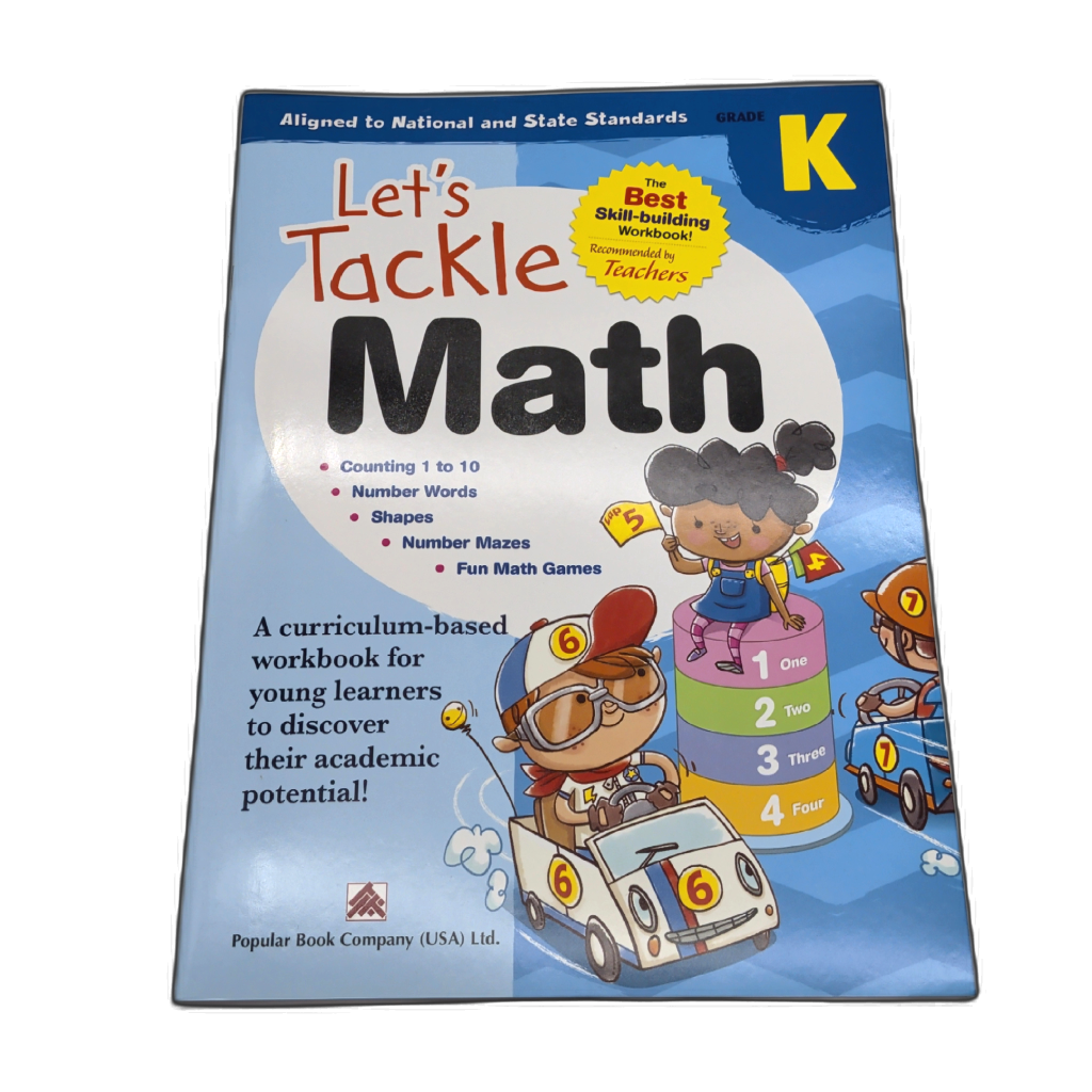 Let's Tackle Math Kindergarten Workbook — Numbers, Counting, Shapes