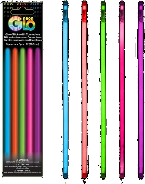 Neon Glow Sticks 5 Pack - Assorted Colors