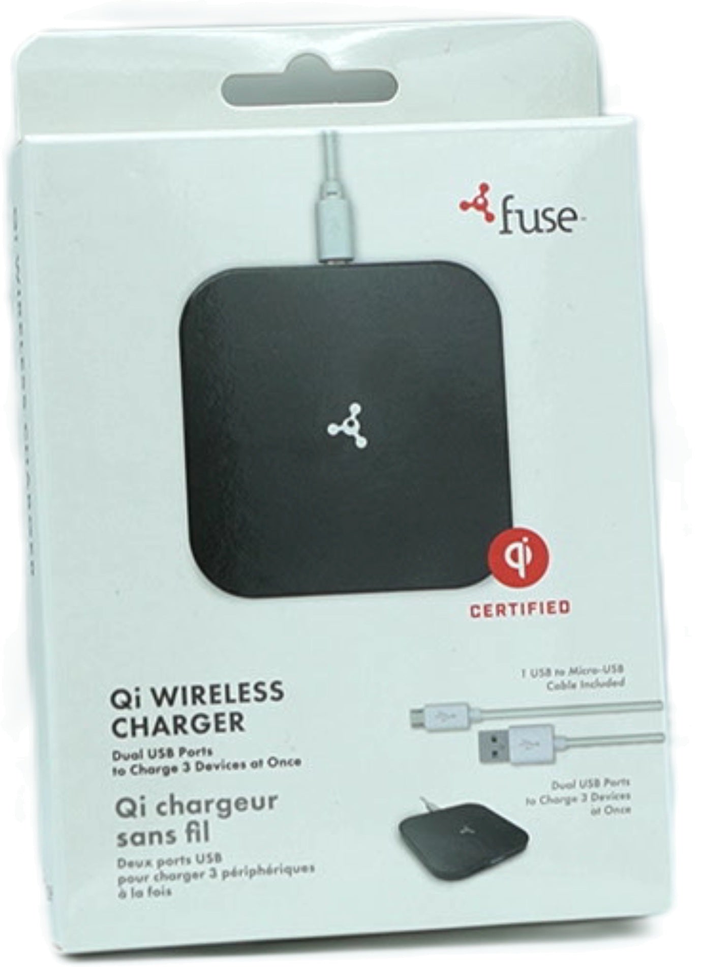 Qi Wireless Charger with Dual USB Ports