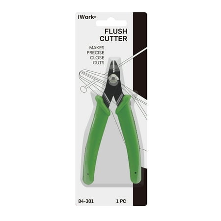 iWork 7-Inch Flush Cutter Plier — Carbon Steel, Green Grip