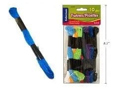 10 PK TWINE ASSORTED SOLID COLORS, 6.5M (10 COL) - Brantford Surplus