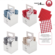 Woven Cotton Dish Cloths 4-Pack Assorted Colours