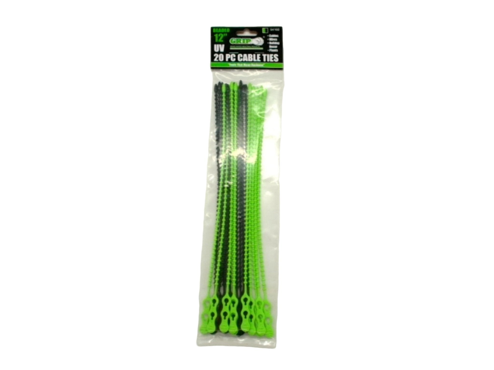 12" Beaded Cable Ties 20 - Pack - Strong Grip - Brantford Surplus