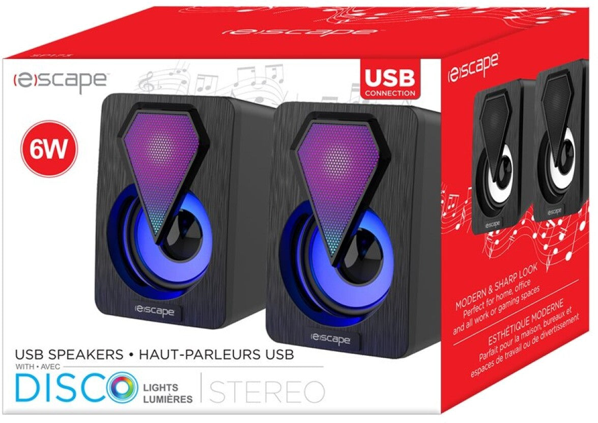 Portable USB Speakers 6W with Disco Lights
