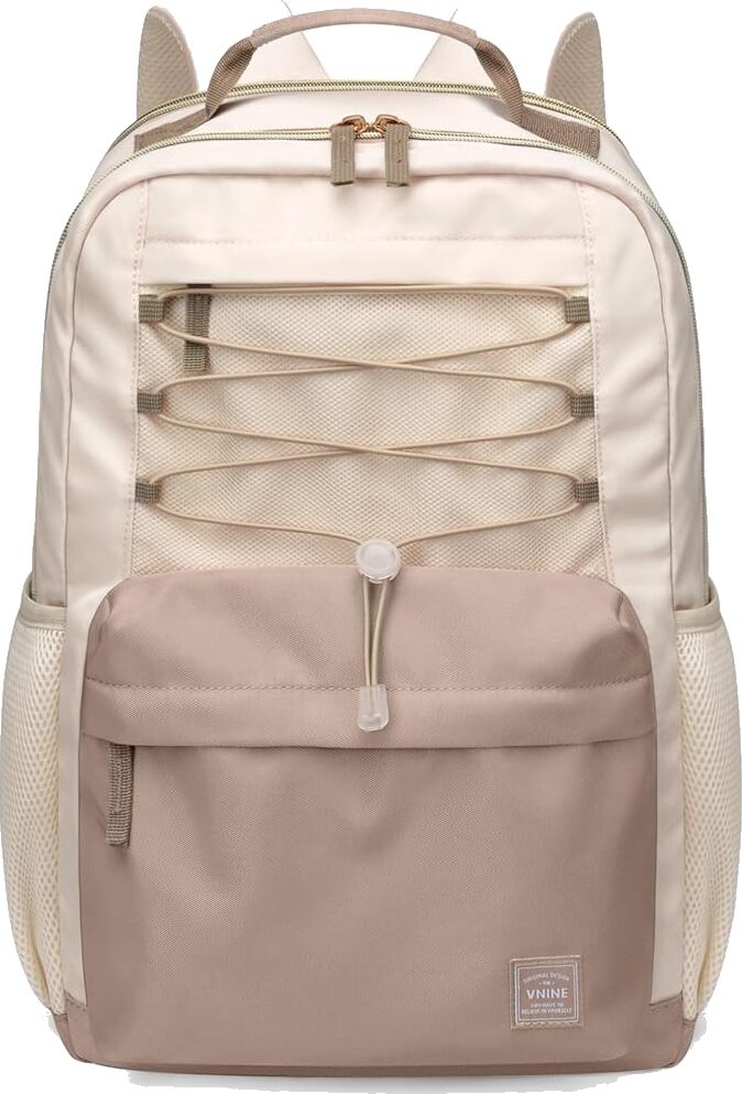 Vnine Beige Laptop Backpack - Stylish Computer Bag