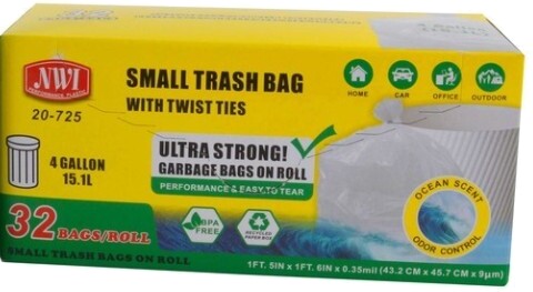 NWI Ocean Scented Trash Bags 4 Gallon 32 Count