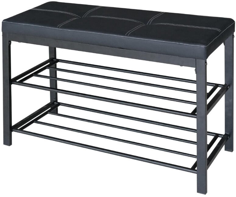 ITY Black Bench with Shoe Storage Entryway