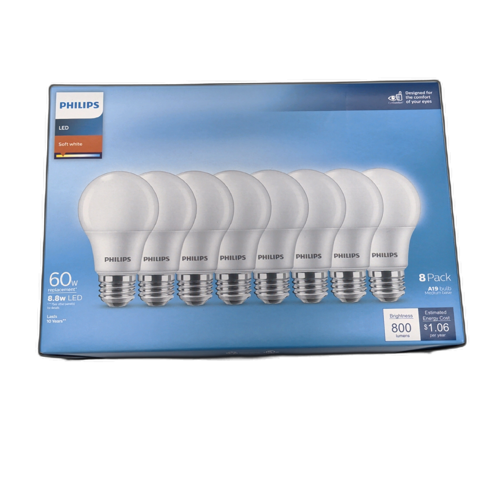 Philips LED bulb 8 pack 60W replacement soft white