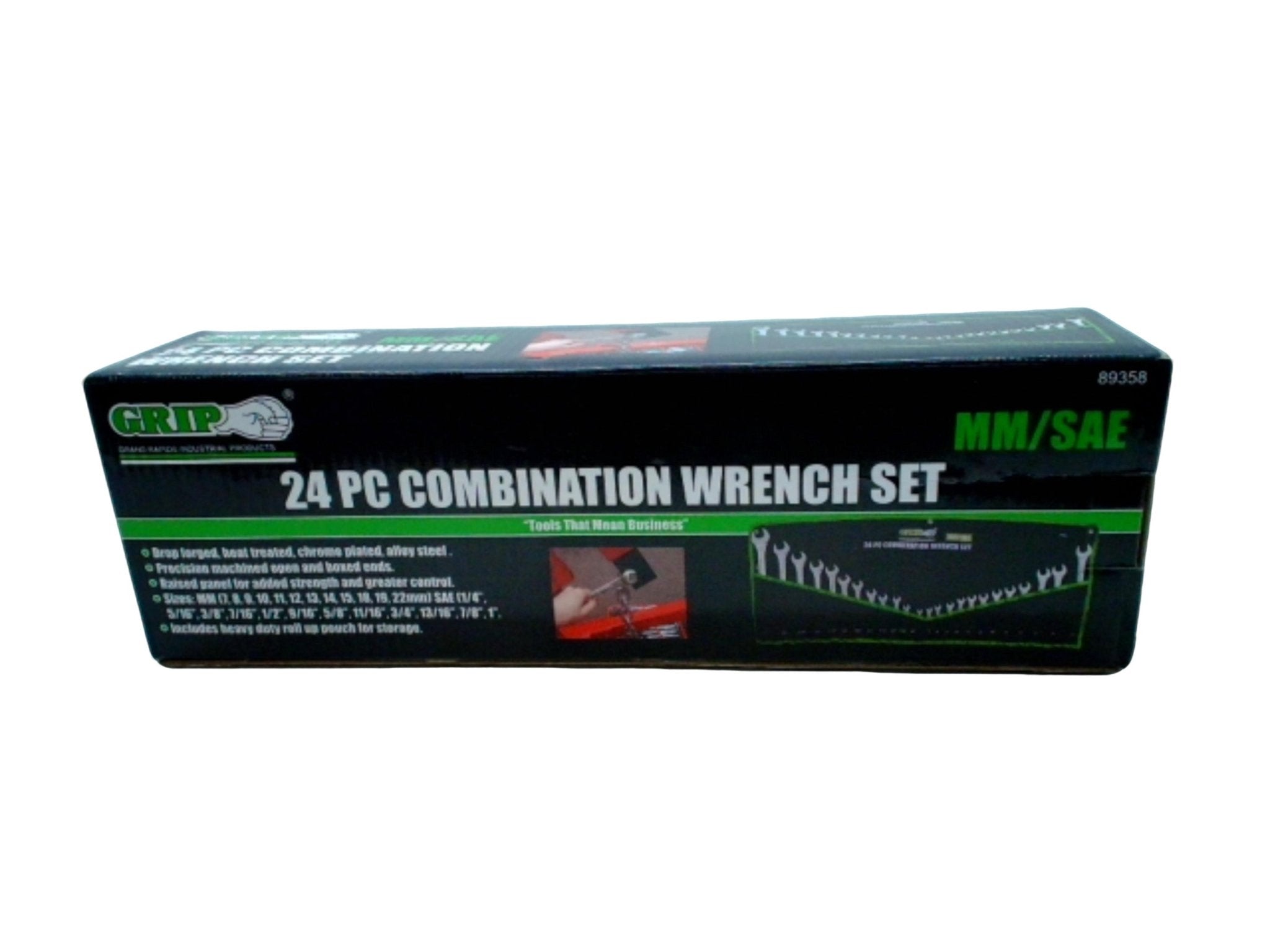 24pc Metric/SAE Combination Wrench Set with Grip - Brantford Surplus