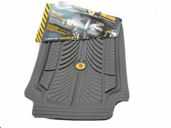 Car Mat 4pc Set Grey PVC Pants Saver Treads