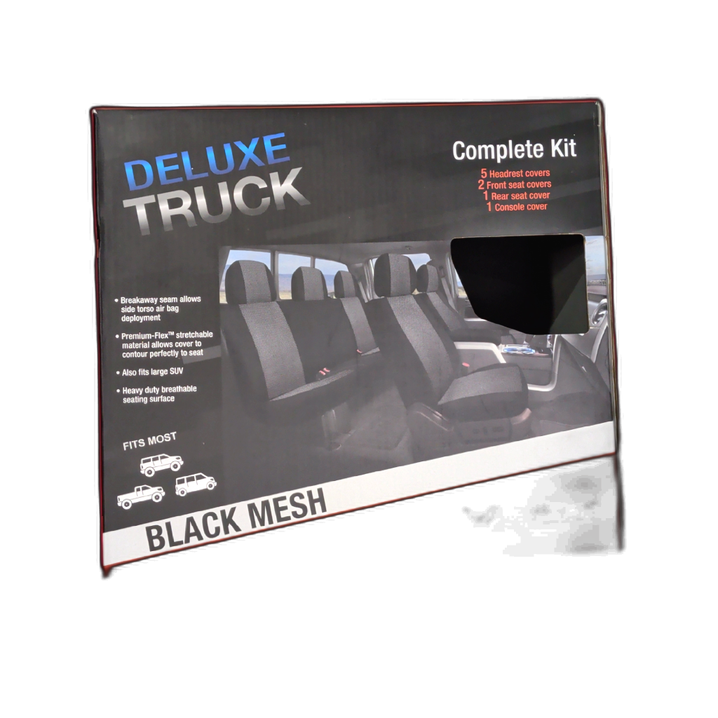 Masque Deluxe Truck Seat Cover Kit Black Mesh