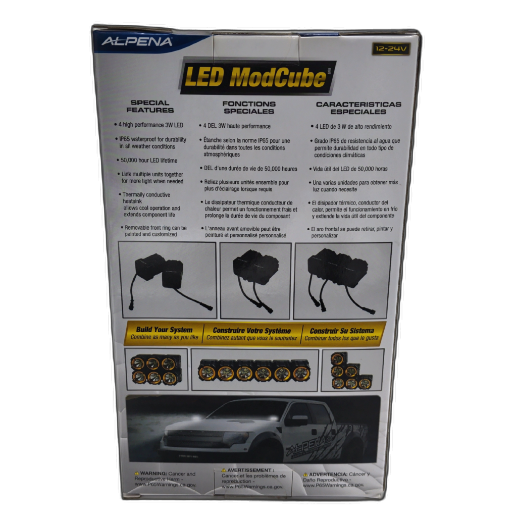 Led Modcube 20w 1500lm 2pk. Alpena - side view