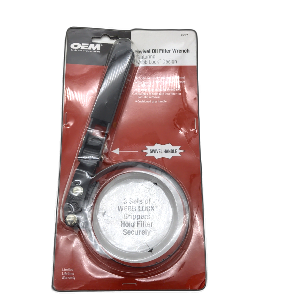 OEM Swivel Oil Filter Wrench — 3-7/16" to 3-3/4" Adjustable