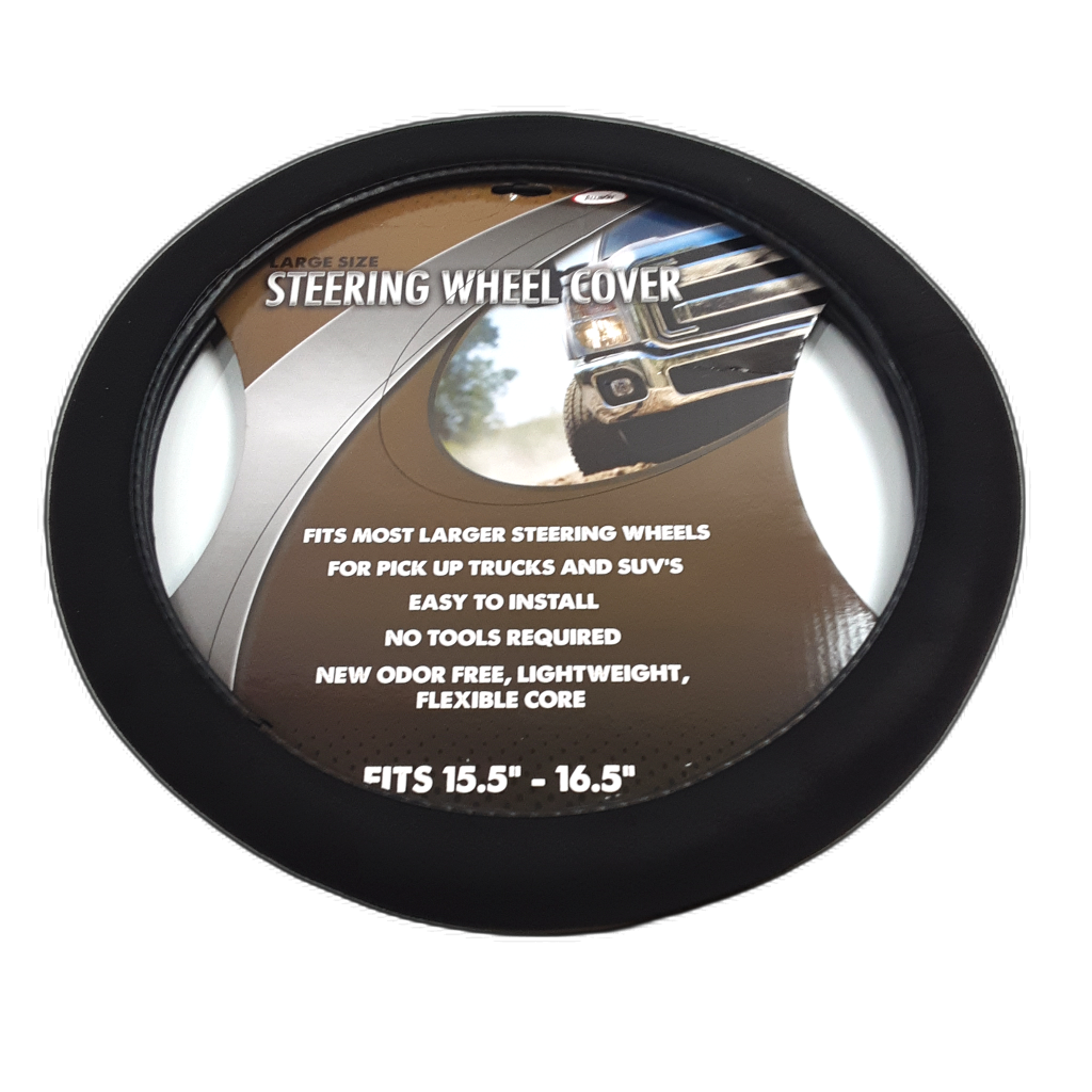 Allison Large Black Steering Wheel Cover