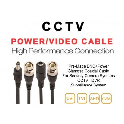 25ft BNC+DC CCTV Camera Cable - Pre - Made Video Power - Brantford Surplus