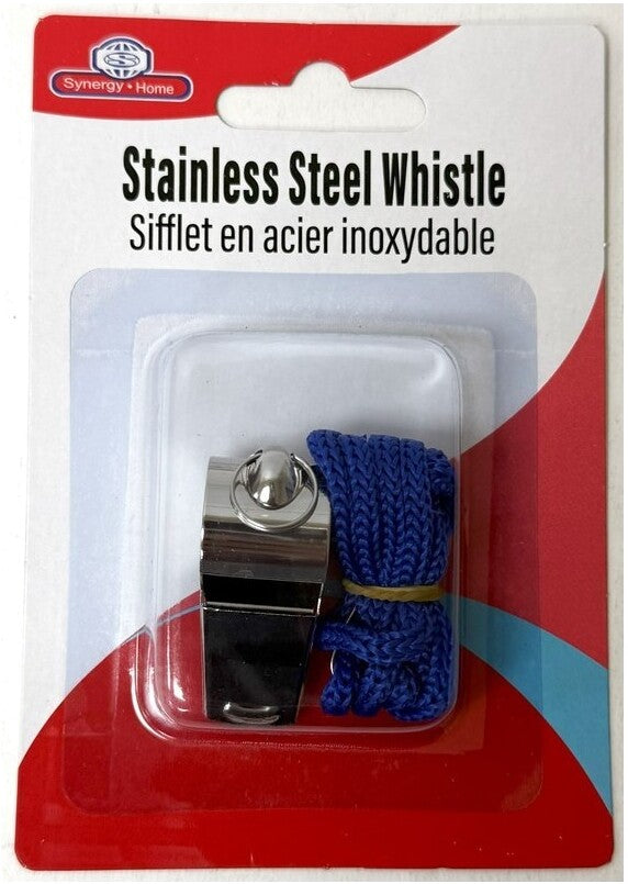 Stainless Steel Whistle with String - Metal Safety Whistle