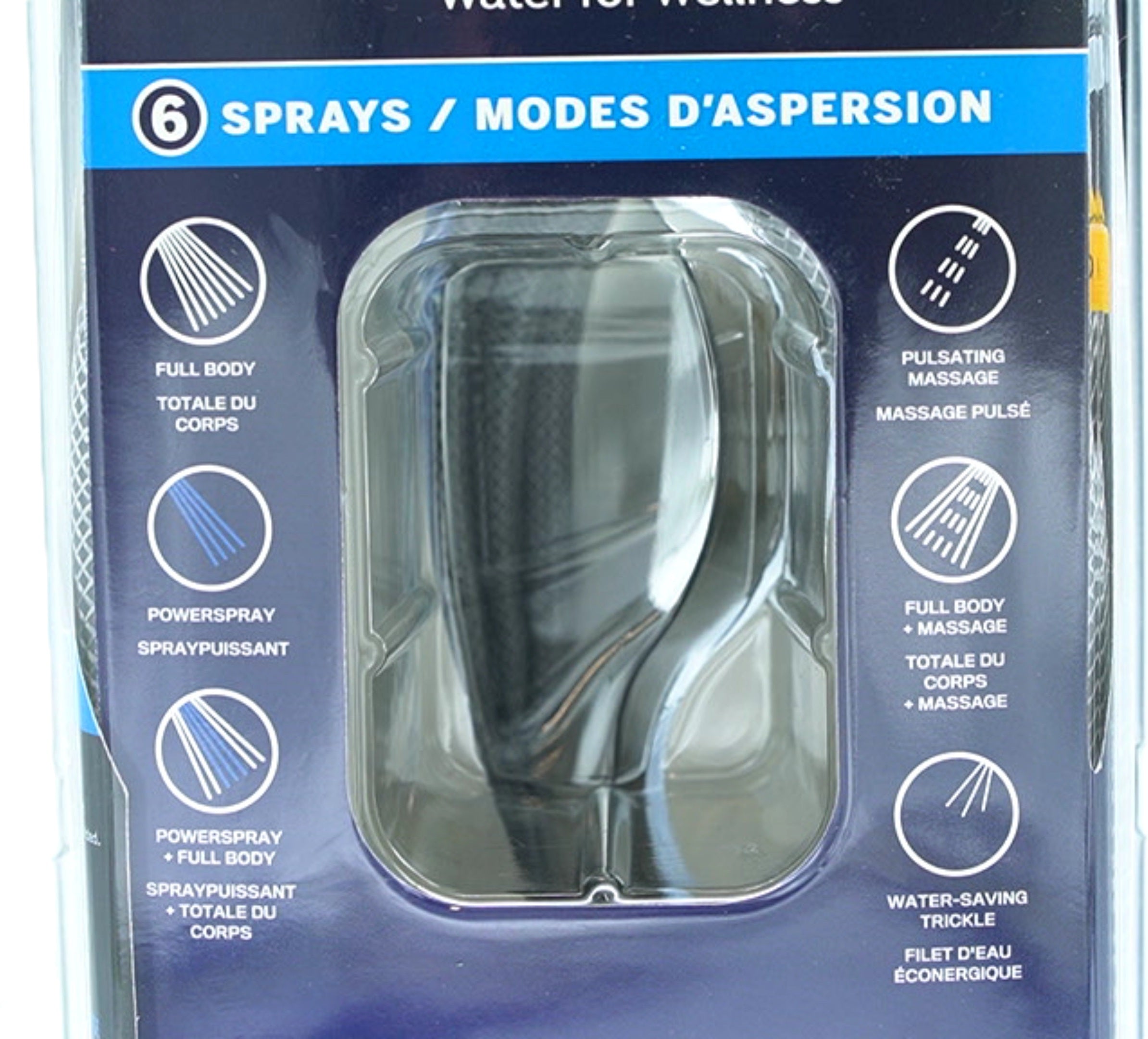 Waterpik Handheld Showerhead 6 Spray Modes Power Spray