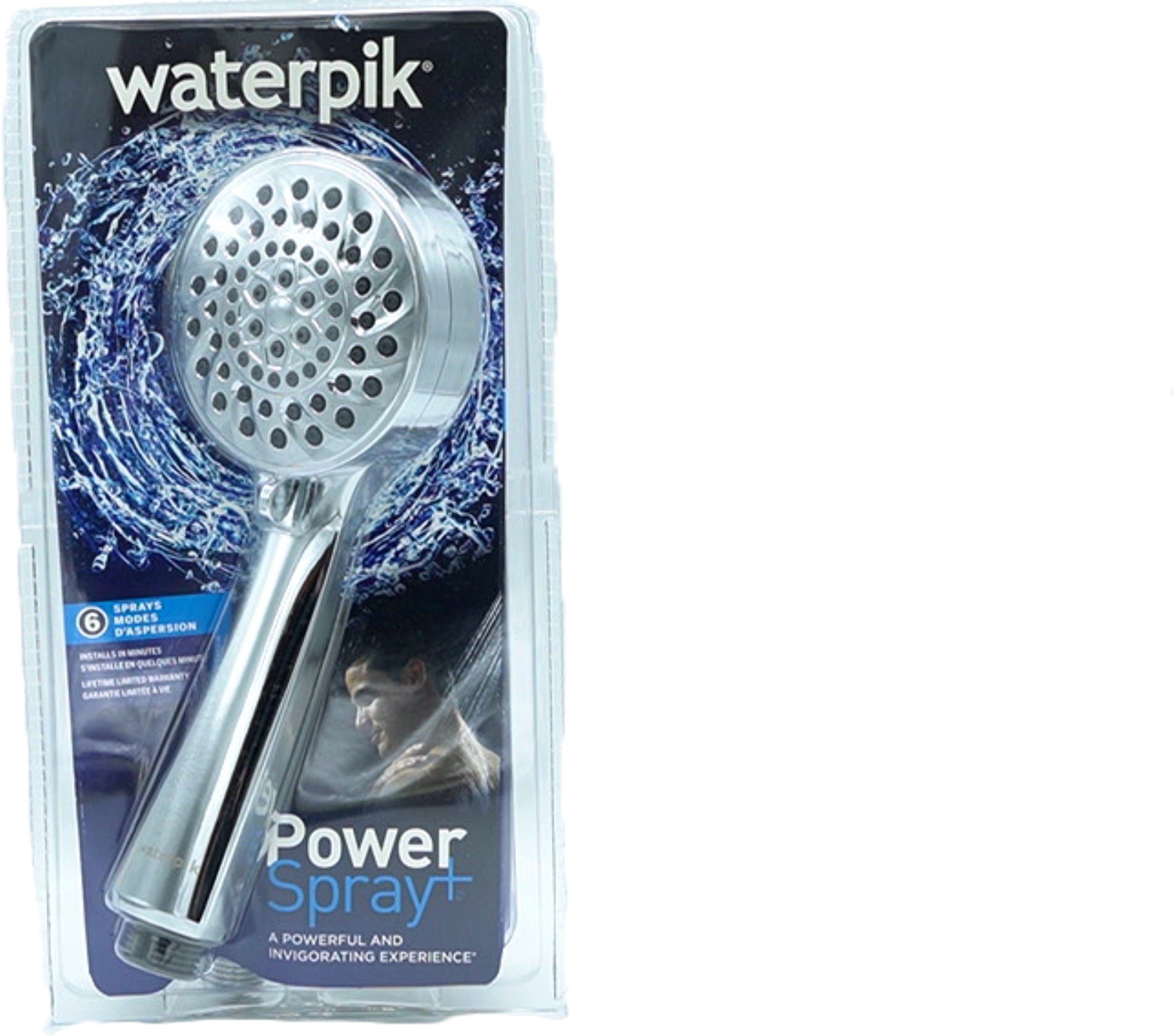 Waterpik Handheld Showerhead 6 Spray Modes Power Spray