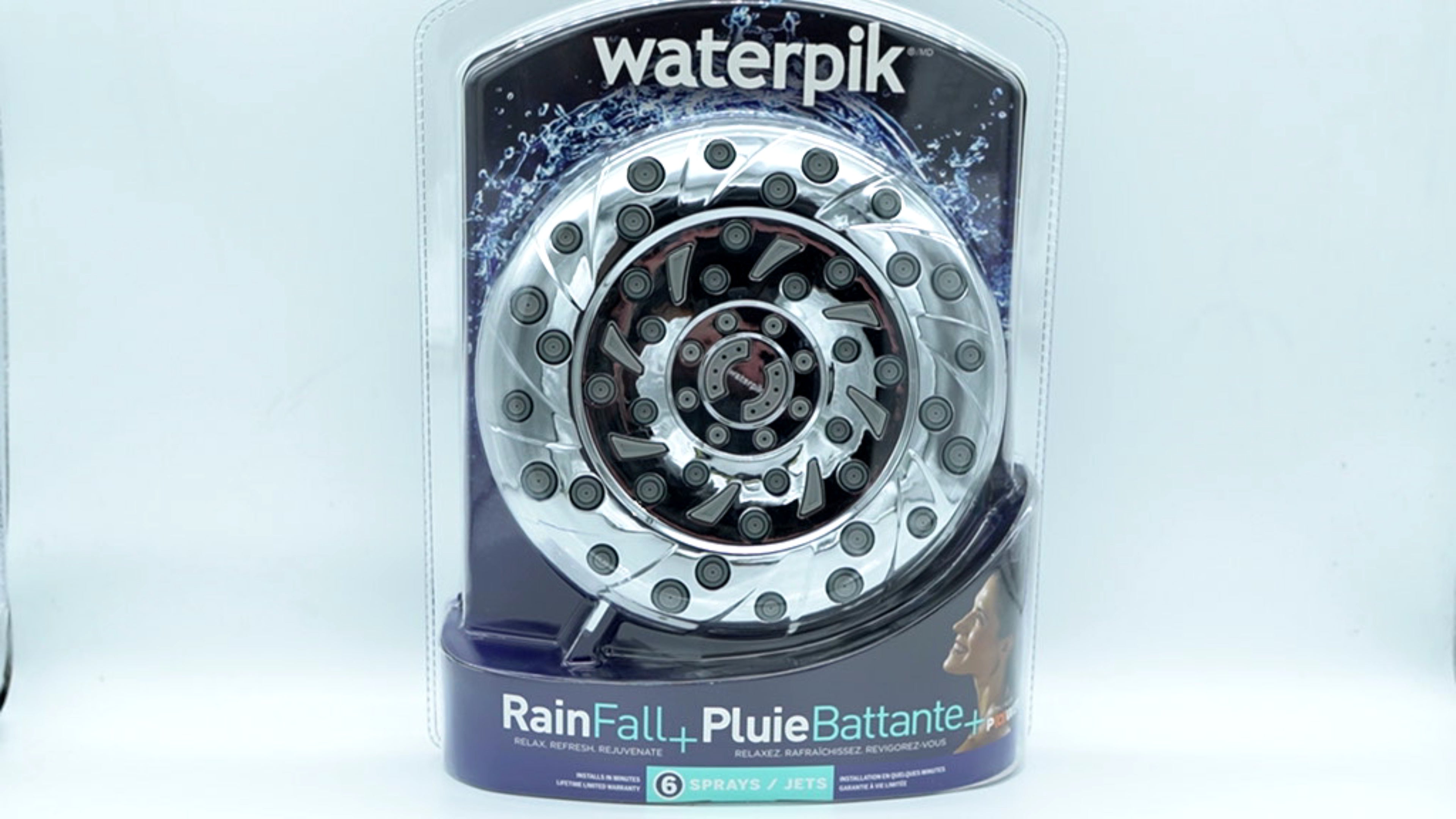 Waterpik Rainfall Shower Head 6 Spray Powerpulse
