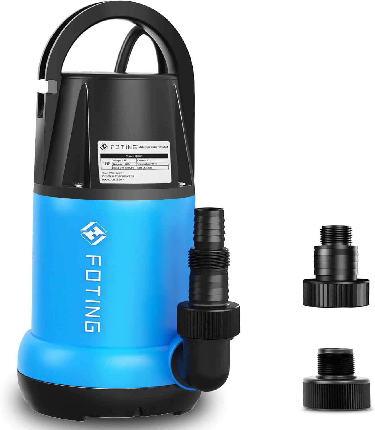 Submersible Utility Pump 1HP 4600GPH Heavy Duty