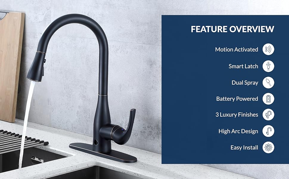 Touchless Matte Black Kitchen Faucet - Flow 770