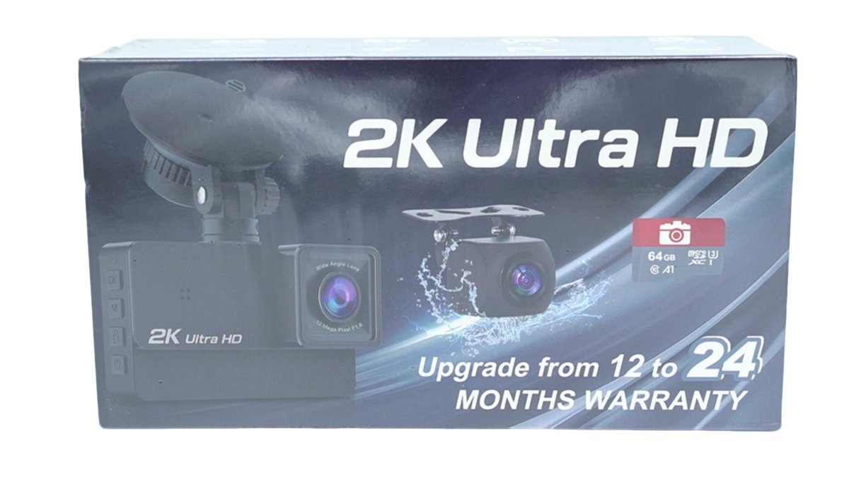 2K Front and 1080P Rear Dash Cam with LCD Screen - Brantford Surplus