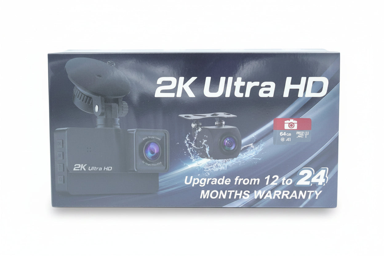 2K Front and 1080P Rear Dash Cam with LCD Screen - Brantford Surplus