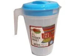 2L.Neon Plastic Pitcher w/Colour Lid - Brantford Surplus