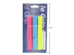 3 FLUORESCENT HIGHLIGHTERS, ASST COLORS BLISTERED - Brantford Surplus