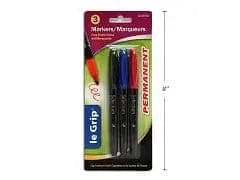 3 MARKER FINELINE BLK+RED+BLUE BLISTER RED - Brantford Surplus