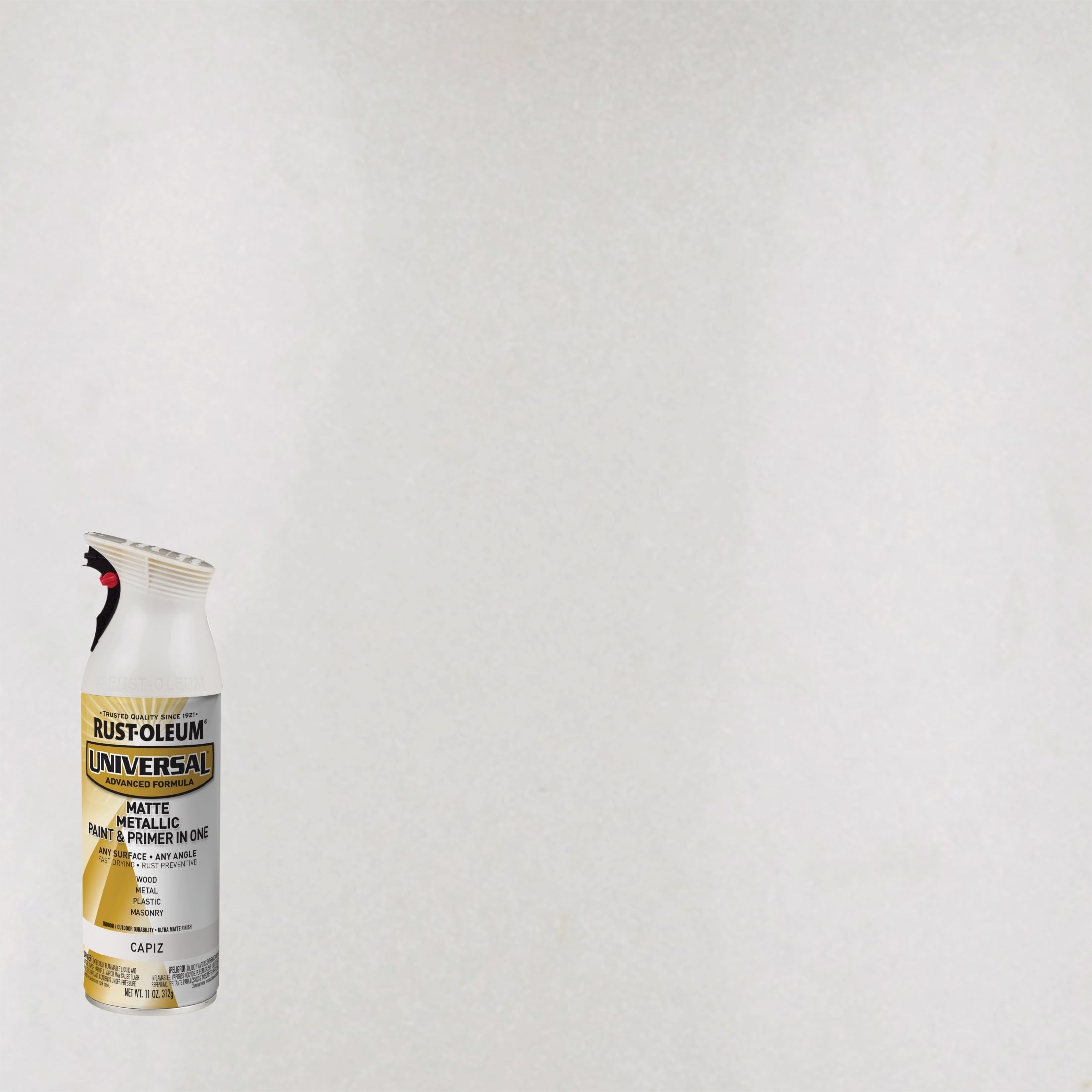 Rust-Oleum Matte Capiz Spray Paint — label detail
