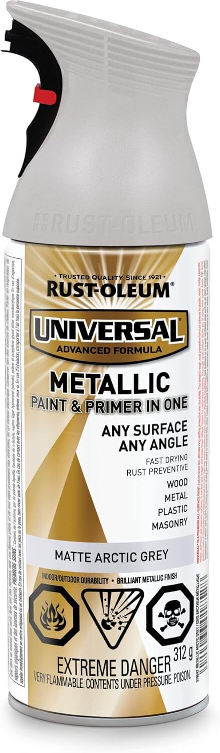 Rust-Oleum Matte Metallic Arctic Gray Spray Paint 312g