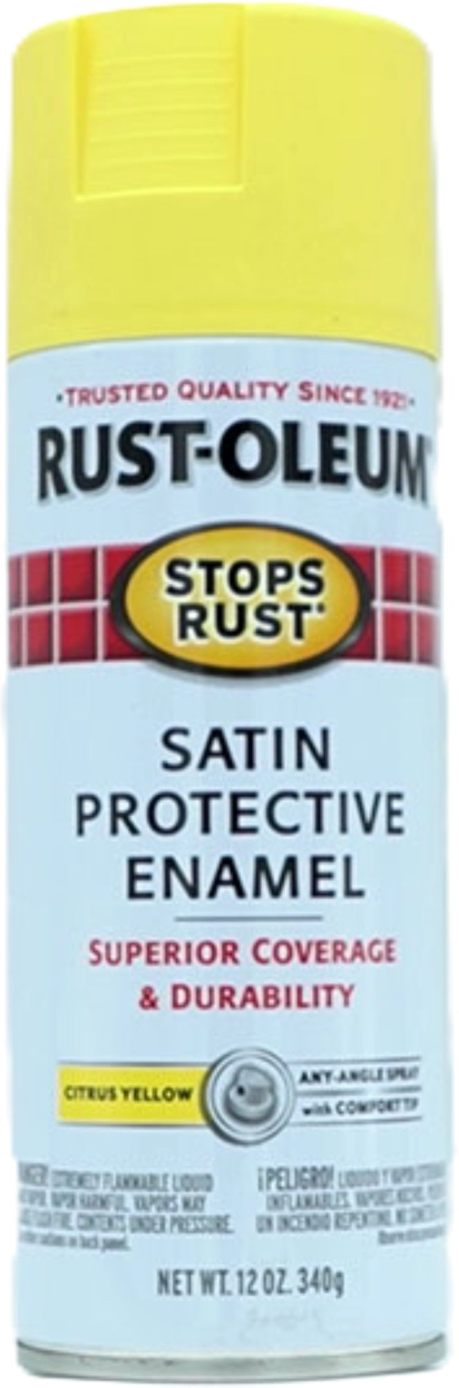 Rust-Oleum Stops Rust Satin Citrus Yellow Spray Paint 340g