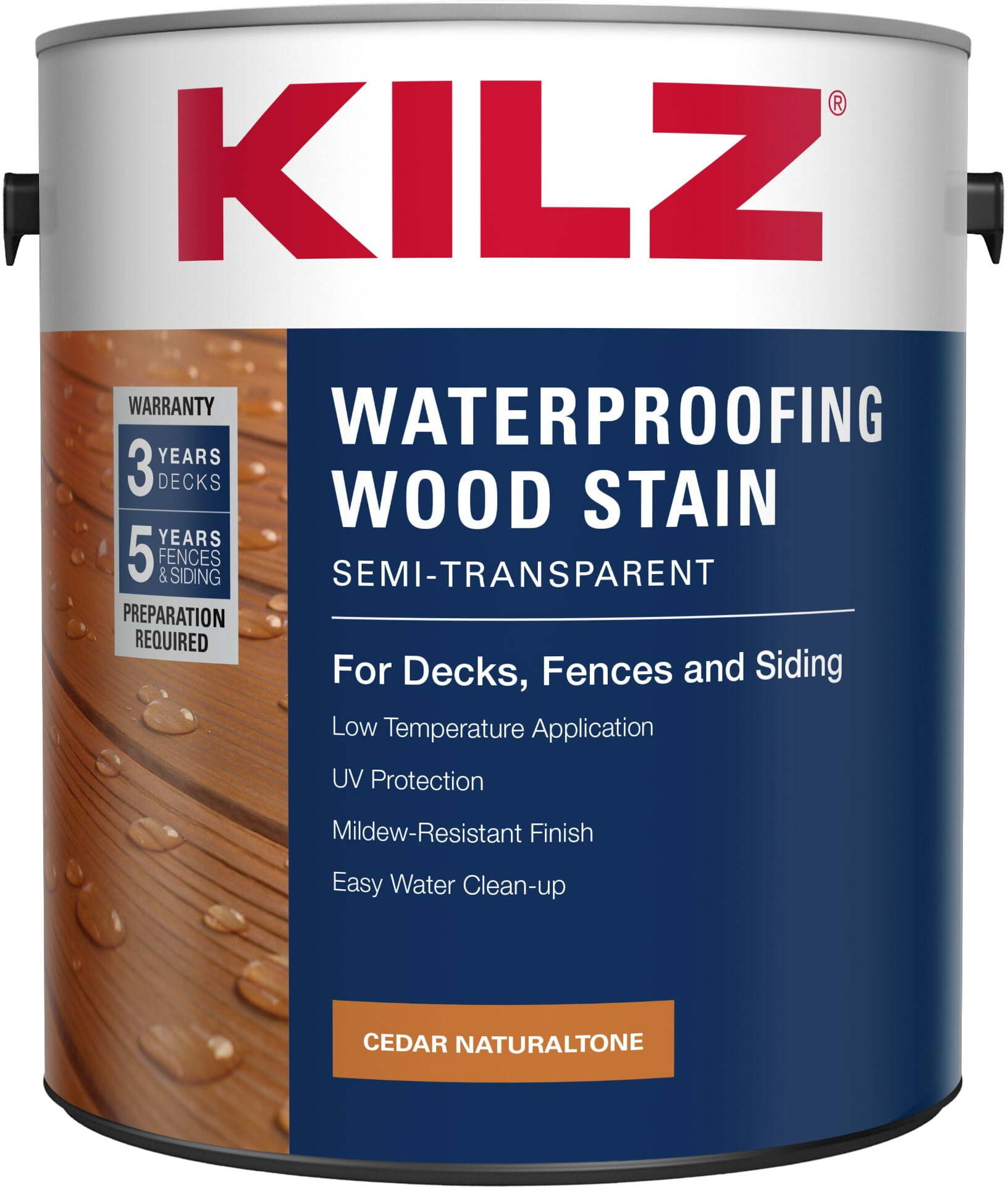 Kilz Semi-Transparent Cedar Wood Stain Waterproof 3.78L