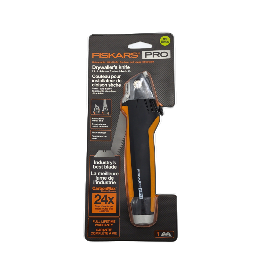 Fiskars Pro Drywaller's Knife, 2-in-1 Jab Saw
