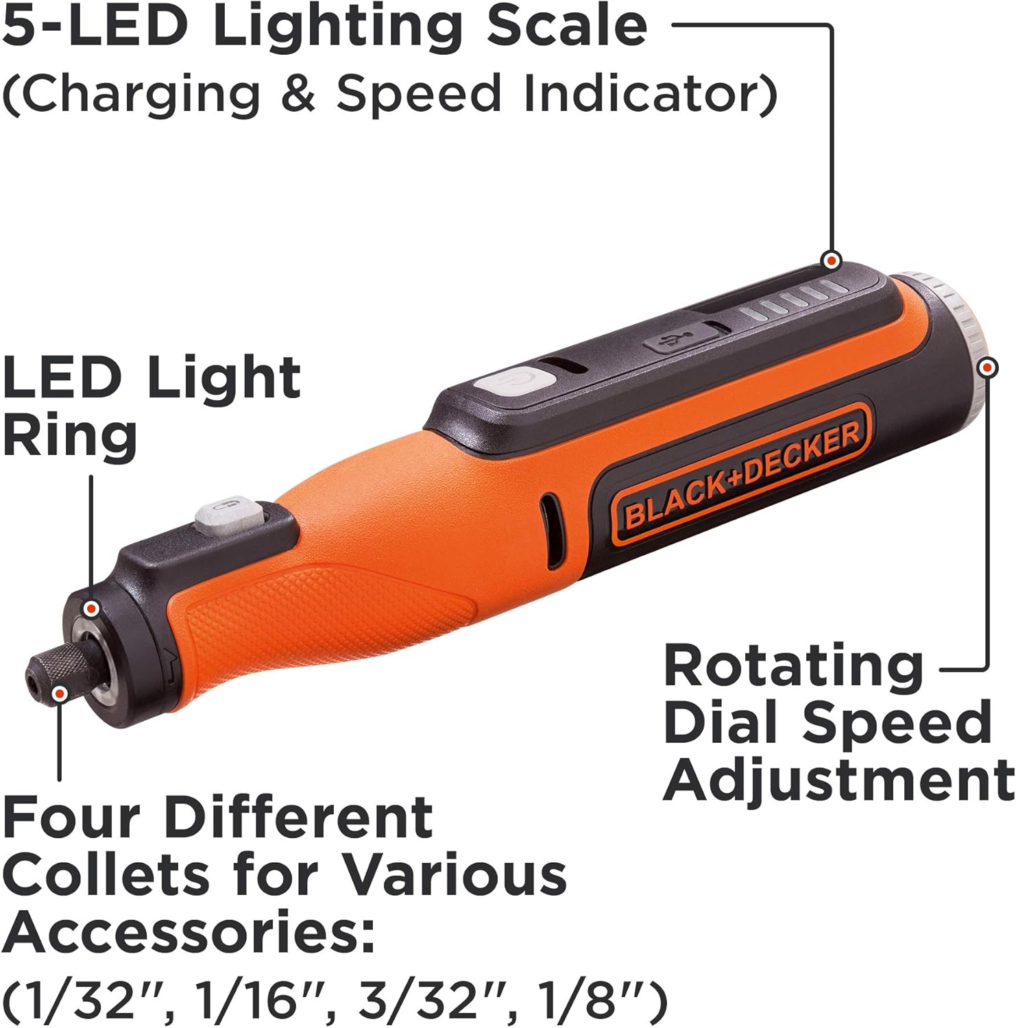 Black & Decker rotary tool accessory kit contents