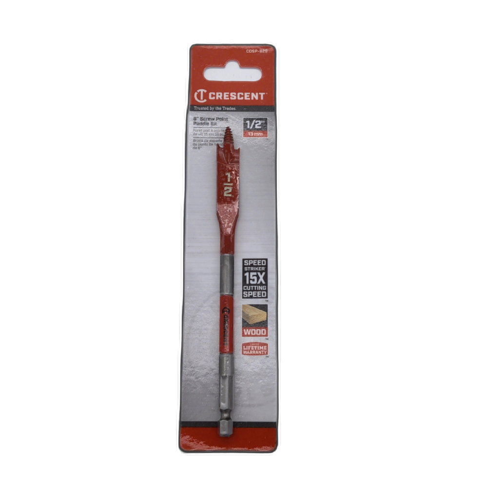 Crescent 6-Inch Screw Point Paddle Bit 1/2-Inch