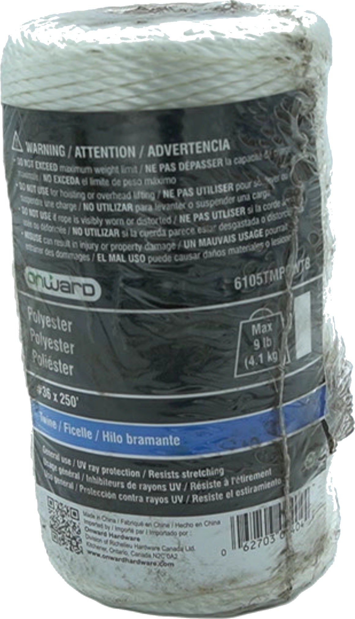 Onward White Polyester Twine #36 250ft 9lb Strength