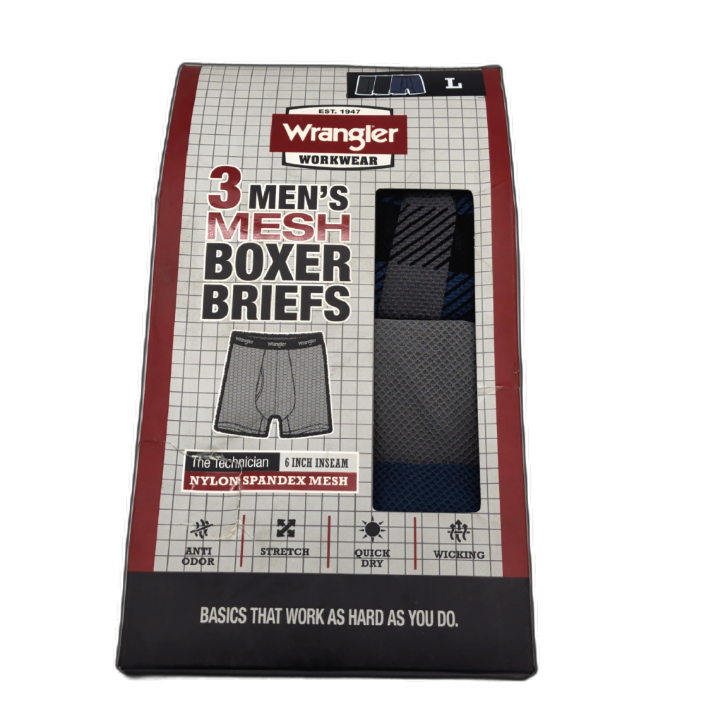Wrangler workwear boxer briefs three pack large