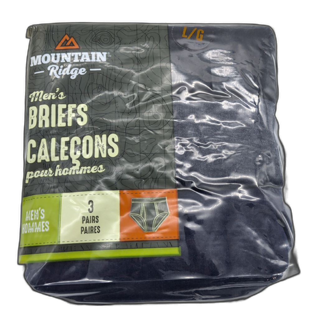 Mountain Ridge Men's Briefs 3-Pack, Large