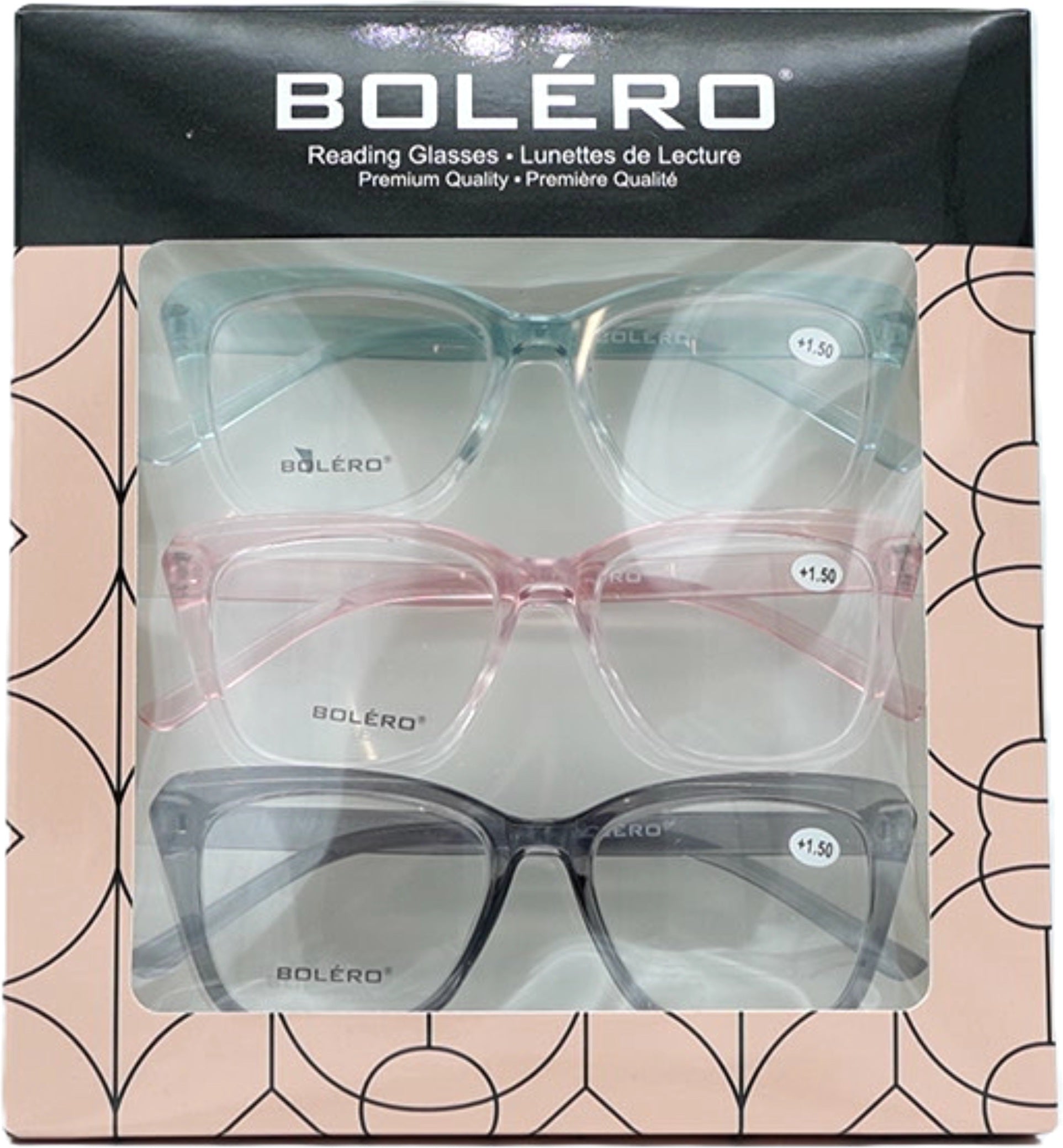 Reading Glasses +1.50 Strength 3-Pack Bolero Style