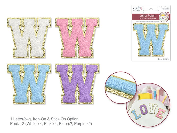 3D Chenille Iron - On Letter Patch 2.5" W - Brantford Surplus