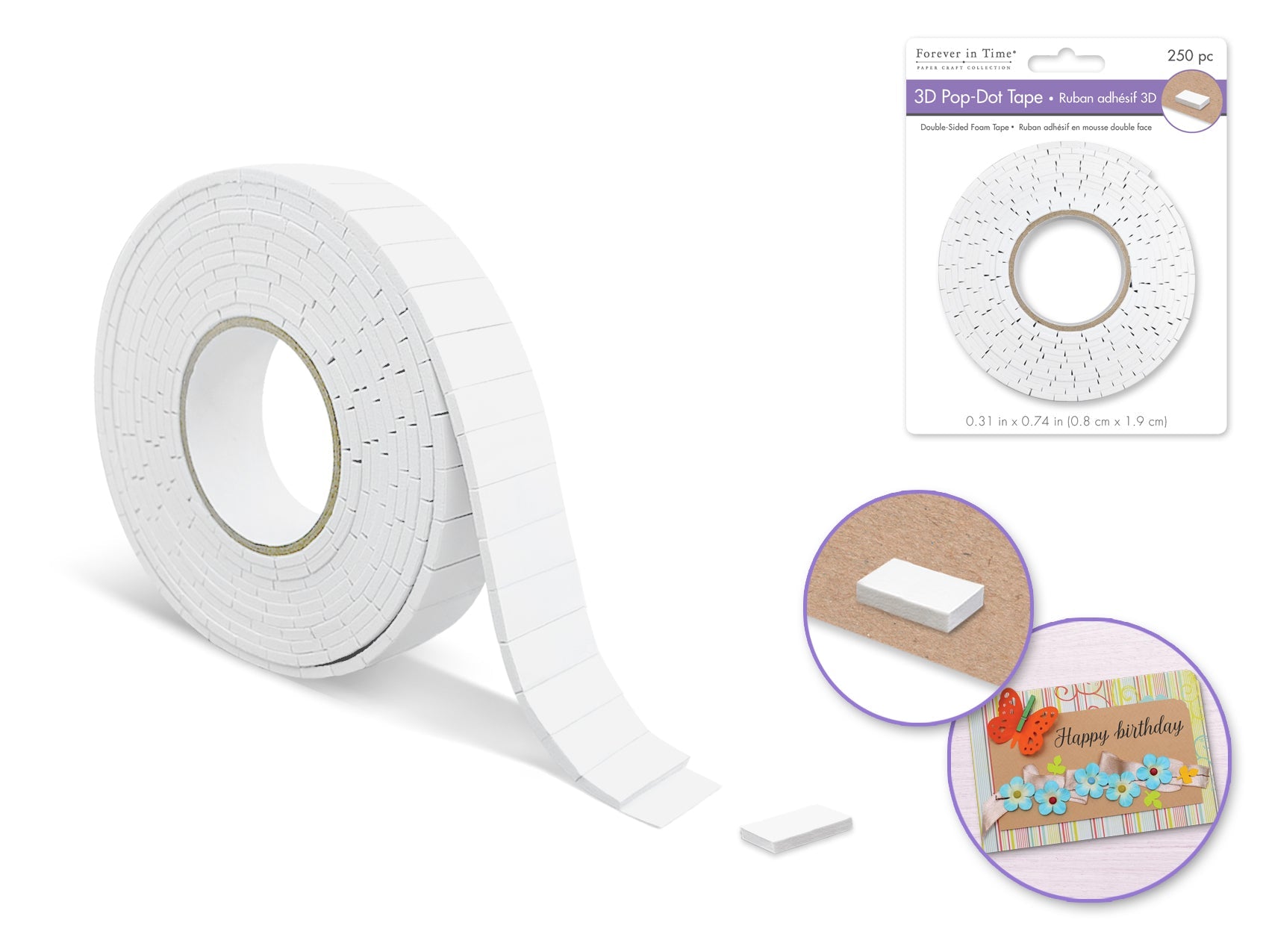 3D Foam Adhesive Tape Pre - Cut Mounts - 250pcs - Brantford Surplus