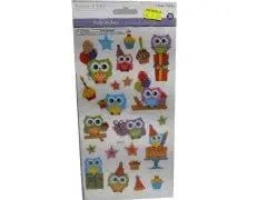 3D Puffy Stickers Owl Celebrations - Brantford Surplus